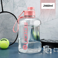 Load image into Gallery viewer, 2 Liter Sports Water Bottle With Straw Large Capacity Fitness With Scale Gradient Kettle Outdoor Plastic Portable Water Bottle
