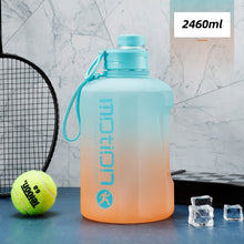 Load image into Gallery viewer, 2 Liter Sports Water Bottle With Straw Large Capacity Fitness With Scale Gradient Kettle Outdoor Plastic Portable Water Bottle
