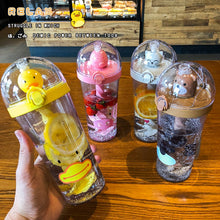 Load image into Gallery viewer, New Hot Creative Plastic Straw Water Bottle Cute Animal Drinking Cup Portable Large Capacity For Student Adult Kids Mixing Cups
