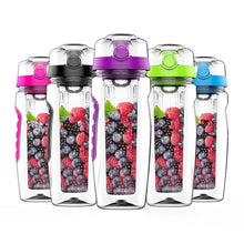 Load image into Gallery viewer, 1000ml Water Fruit Bottle Bpa Free Plastic Sport Fruit Infuser Water Bottles with Infuser Juice Shaker Drink Bottle of Water
