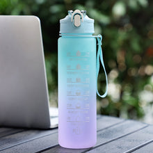 Load image into Gallery viewer, Water Bottle 2 liters Large-capacity Stickers Drinking Bottle Outdoor Sports Leak-proof Frosted Cup With Time Marker Drinkware
