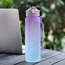 Load image into Gallery viewer, Water Bottle 2 liters Large-capacity Stickers Drinking Bottle Outdoor Sports Leak-proof Frosted Cup With Time Marker Drinkware
