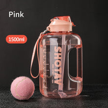 Load image into Gallery viewer, 2 Liter Water Bottle with Straw Large Portable Travel Bottles For Training Sport Fitness Cup with Time Scale BPA Free
