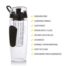 Load image into Gallery viewer, 1000ml Water Fruit Bottle Bpa Free Plastic Sport Fruit Infuser Water Bottles with Infuser Juice Shaker Drink Bottle of Water
