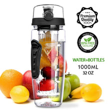 Load image into Gallery viewer, 1000ml Water Fruit Bottle Bpa Free Plastic Sport Fruit Infuser Water Bottles with Infuser Juice Shaker Drink Bottle of Water
